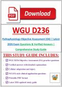 WGU D236 Objective Assessment &lpar;OA&rpar; Pathophysiology Exam &vert; Latest 2026 Verified Questions & Answers with Detailed Explanations &vert; Comprehensive Study Guide