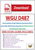 WGU D487 Secure Software Design Objective Assessment &lpar;OA&rpar; &vert; Latest 2025&ndash;2026 Practice Questions & Verified Answers &vert; Comprehensive Study Guide