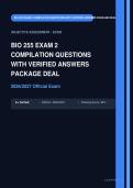 BIO 255 Exam 2 Anatomy and Physiology Compilation Actual Exam 2026&sol;2027 &ndash; 100&percnt; Verified &vert; Detailed Rationales &ndash; Pass Guaranteed &ndash; A&plus; Graded