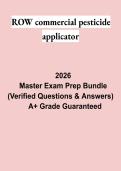 ROW Commercial Pesticide Applicator Exam 2026 PDF &vert; Practice Questions&comma; Study Guide & Right-of-Way Certification Review