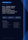 NUR 203 Exam 1 Pediatric Nursing Actual Exam 2026&sol;2027 &ndash; 100&percnt; Verified &vert; Detailed Rationales &ndash; Pass Guaranteed &ndash; A&plus; Graded