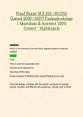 Final Exam&colon; SCI 225 &sol; SCI225 &lpar;Latest 2026 &sol; 2027&rpar; Pathophysiology &vert; Questions & Answers 100&percnt; Correct - Nightingale