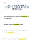 GALEN NUR 210 EXAM 1&vert;&NewLine;PRINCIPLES OF PHARMACOLOGY&NewLine;REVIEW 2026