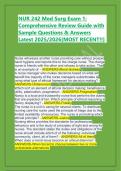 NUR 242 Med Surg Exam 1&colon; Comprehensive Review Guide with Sample Questions & Answers Latest 2025&sol;2026&lbrack;MOST RECENT&excl;&excl;&rsqb; 