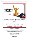 MAT1512 Assignment 4 Solutions 2026