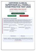 CERTIFIED CLINICAL SUPERVISOR &lpar;D&period;J&period; POWELL&rpar; EXAM PRACTICE TEST 2026 EDITION &vert; 250 Verified Q&A with Detailed Rationales &vert; Guaranteed Pass Guide