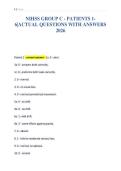 NIHSS GROUP C - PATIENTS 1-&NewLine;6&vert;ACTUAL QUESTIONS WITH ANSWERS&NewLine;2026