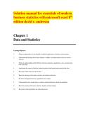 Solution Manual for Essentials of Modern Business Statistics with Microsoft Excel&comma; 8th Edition &vert; Complete Solutions &vert; Latest Study Guide 2026 &vert; David R&period; Anderson&comma; Dennis J&period; Sweeney & Thomas A&period; Williams