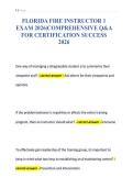 FLORIDA FIRE INSTRUCTOR 1&NewLine;EXAM 2026&vert;COMPREHENSIVE Q&A&NewLine;FOR CERTIFICATION SUCCESS&NewLine;2026