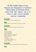 NR 606&sol; NR606 Midterm Exam&colon; Diagnosis and Management in Psychiatric-Mental Health II Practicum Review &lpar;Latest 2026&sol; 2027 Update&rpar; &vert; Qs & As&vert; Grade A&vert; 100&percnt; Correct &lpar;Verified Answers&rpar;- Chamberlain