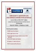 CRRN Exam V1 Questions and Verified Answers with Rationale 2026&sol;2027 Update