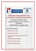 CRRN Final Exam Questions and Verified Answers with Rationale 2026&sol;2027 Update 