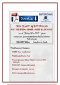 CRRN Exam V1 Questions and Verified Answers with Rationale 2026&sol;2027 Update
