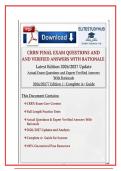 CRRN Final Exam Questions and Verified Answers with Rationale 2026&sol;2027 Update 