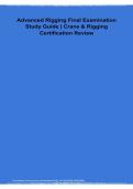 Advanced Rigging Final Examination Study Guide 2026&sol;2027 &vert; Crane & Rigging Certification Review&comma; Practice Questions & Exam Prep