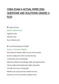 CHDA EXAM 4 ACTUAL PAPER 2026&NewLine;QUESTIONS AND SOLUTIONS GRADED A&NewLine;PLUS