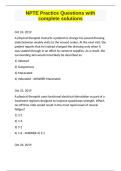 NPTE Practice Questions with Complete Solutions &vert; Physical Therapy Exam Review & Study Guide 2026&sol;2027