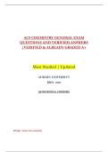 ACS CHEMISTRY GENERAL EXAM &NewLine;QUESTIONS AND VERIFIED ANSWERS &NewLine;&vert;VERIFIED & ALREADY GRADED A&plus;  &NewLine;Most Studied &vert; Updated 