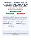 Colorado Mental Health Jurisprudence Exam &vert; 250 Practice Questions with Detailed Rationales &vert; Latest 2026 Mock Exam&NewLine;&NewLine;
