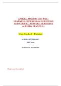 APPLIED ALGEBRA C957 WGU - &NewLine;LEARNING CHECKS EXAM QUESTIONS &NewLine;AND VERIFIED ANSWERS&vert;VERIFIED & &NewLine;ALREADY GRADED A&plus; &NewLine;Most Studied &vert; Updated 