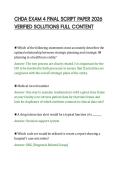 CHDA EXAM 4 FINAL SCRIPT PAPER 2026&NewLine;VERIFIED SOLUTIONS FULL CONTENT