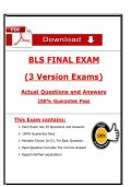 BLS Final Exam Answers & Study Guide &lpar;3 Versions&rpar; &vert; CPR & AED&NewLine;&NewLine;