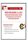NSG 530 Advanced Pathophysiology Exam 1&comma; 2 & 3 - Answers & Guide&NewLine;&NewLine;