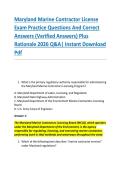 Maryland Marine Contractor License &NewLine;Exam Practice Questions And Correct &NewLine;Answers &lpar;Verified Answers&rpar; Plus &NewLine;Rationale 2026 Q&A&vert; Instant Download &NewLine;Pdf 