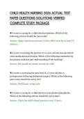 CHILD HEALTH NURSING 2026 ACTUAL TEST PAPER QUESTIONS SOLUTIONS VERIFIED COMPLETE STUDY PACKAGE&period;pdf&NewLine;&NewLine;
