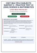 CSET Multiple Subjects Subtest 2 &lpar;2026&rpar; &vert; Science & Mathematics &vert; Complete Practice Exam Bank with 219 Fully Solved Questions & Detailed Rationales