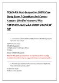 NCLEX-RN Next Generation &lpar;NGN&rpar; Case &NewLine;Study Exam 7 Questions And Correct &NewLine;Answers &lpar;Verified Answers&rpar; Plus &NewLine;Rationales 2026 Q&A Instant Download &NewLine;Pdf 