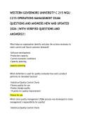 WESTERN GOVERNORS UNIVERSITY C 215 WGU C215 OPERATIONS MANAGEMENT EXAM QUESTIONS AND ANSWERS NEW AND UPDATED 2026 &vert;WITH VERIFIED QUESTIONS AND ANSWERS&excl;&excl;&excl;