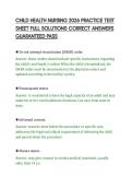 CHILD HEALTH NURSING 2026 PRACTICE TEST SHEET FULL SOLUTIONS CORRECT ANSWERS GUARANTEED PASS&period;pdf&NewLine;&NewLine;