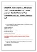 NCLEX-RN Next Generation &lpar;NGN&rpar; Case &NewLine;Study Exam 9 Questions And Correct &NewLine;Answers &lpar;Verified Answers&rpar; Plus &NewLine;Rationales 2026 Q&A Instant Download &NewLine;Pdf 