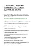 CLG 0010 DOD EXAM PREP GUIDE 2026&NewLine;CORE DOD SECURITY AWARENESS&NewLine;CONCEPTS AND SOLVED ITEMS