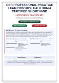 CSR Professional Practice Exam 2026&sol;2027 &vert; California Certified Shorthand Reporter Written Examination &vert; 249 Q&A with Detailed Rationales