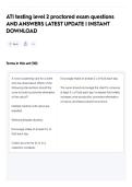 ATI testing level 2 proctored exam  QUESTIONS AND ANSWERS ALREADY GRADED A&plus;&period; 100&percnt; Verified Solutions &vert; Updated Per Latest Guidelines &vert; Graded A&plus;