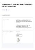 ATI RN Predictor Study GUIDE LATEST UPDATE 