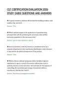 CLT CERTIFICATION EVALUATION 2026&NewLine;STUDY GUIDE QUESTIONS AND ANSWERS