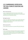 CLT COMPREHENSIVE CERTIFICATION&NewLine;TEST 2026 COMPLETE QUESTIONS AND&NewLine;ANSWERS