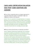 CMCA M100 CERTIFICATION EVALUATION&NewLine;2026 STUDY GUIDE QUESTIONS AND&NewLine;ANSWERS