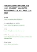 CMCA M100 EXAM PREP GUIDE 2026&NewLine;CORE COMMUNITY ASSOCIATION&NewLine;MANAGEMENT CONCEPTS AND SOLVED&NewLine;ITEMS&NewLine;
