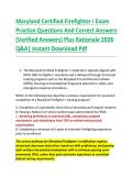 Maryland Certified Firefighter I Exam &NewLine;Practice Questions And Correct Answers &NewLine;&lpar;Verified Answers&rpar; Plus Rationale 2026 &NewLine;Q&A&vert; Instant Download Pdf  