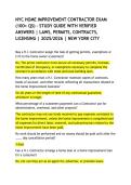 NYC HOME IMPROVEMENT CONTRACTOR EXAM &lpar;100&plus; QS&rpar; &ndash; STUDY GUIDE WITH VERIFIED ANSWERS &vert; LAWS&comma; PERMITS&comma; CONTRACTS&comma; LICENSING &vert; 2025&sol;2026 &vert; NEW YORK CITY