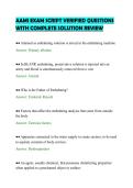 AAMI EXAM SCRIPT VERIFIED QUESTIONS&NewLine;WITH COMPLETE SOLUTION REVIEW&NewLine;