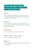 AAMI UPDATED ACTUAL EXAM&NewLine;QUESTIONS AND CORRECT ANSWERS&NewLine;COMPLETE STUDY GUIDE&NewLine;