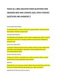 TEXAS ALL LINES ADJUSTER EXAM QUESTIONS AND ANSWERS NEW AND UPDATED 2026 &vert;WITH VERIFIED QUESTIONS AND ANSWERS&excl;&excl;&excl;