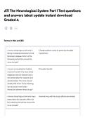 ATI The Neurological System Part 1 Test QUESTIONS AND ANSWERS ALREADY GRADED A&plus;&period; 100&percnt; Verified Solutions &vert; Updated Per Latest Guidelines &vert; Graded A&plus;