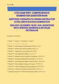 PATH Intl&period; Therapeutic Riding Instructor Exam Prep 2026-2027 &vert; 375&plus; Questions with Verified Answers & Rationales &vert; CTRI Certification &vert; Equine-Assisted Services
