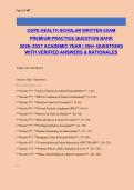COPE Health Scholar Exam Prep 2026-2027 &vert; 260&plus; Questions with Verified Answers & Rationales &vert; Hospital Training Certification